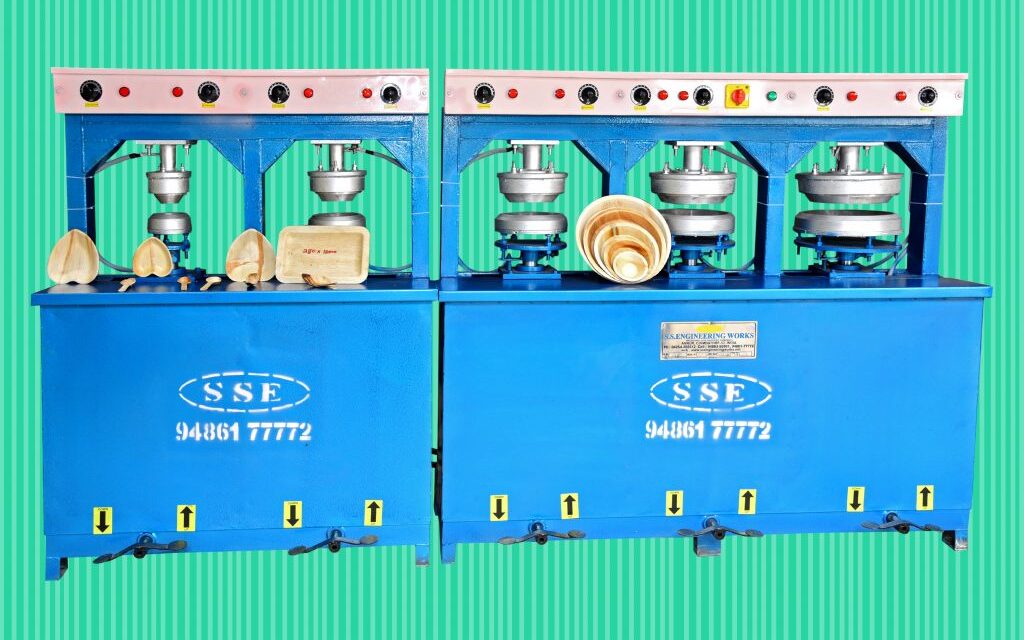 Areca Leaf Plate Making Machine-Semi-Automatic Type-1 Power Pack Machine Karnataka